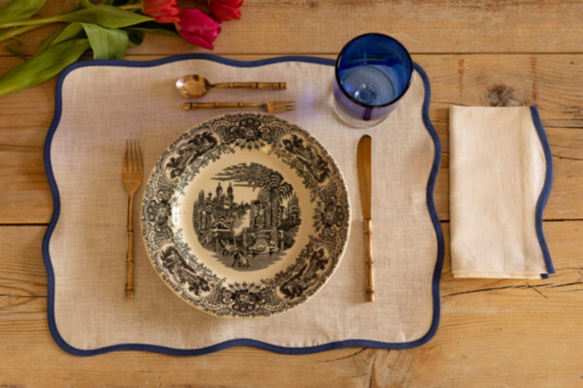 Individual Lino Curvy Turquesa