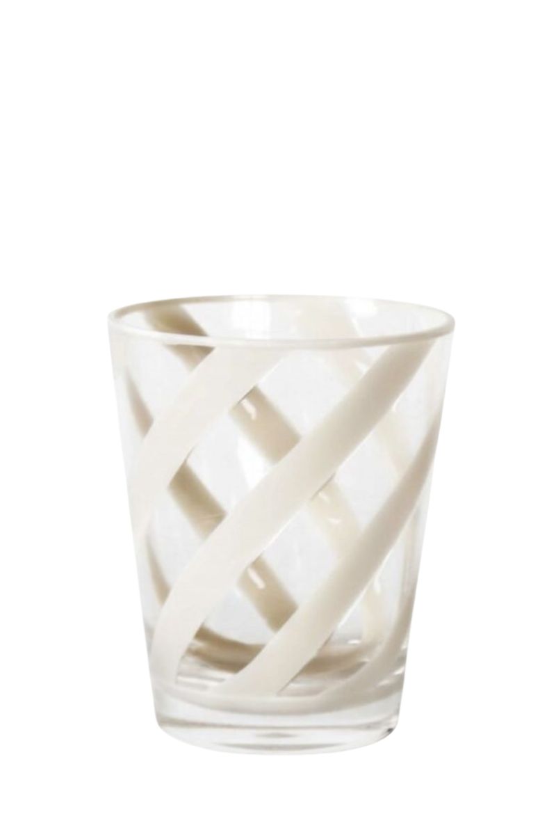 Vasos Metacrilato espiral crema mate