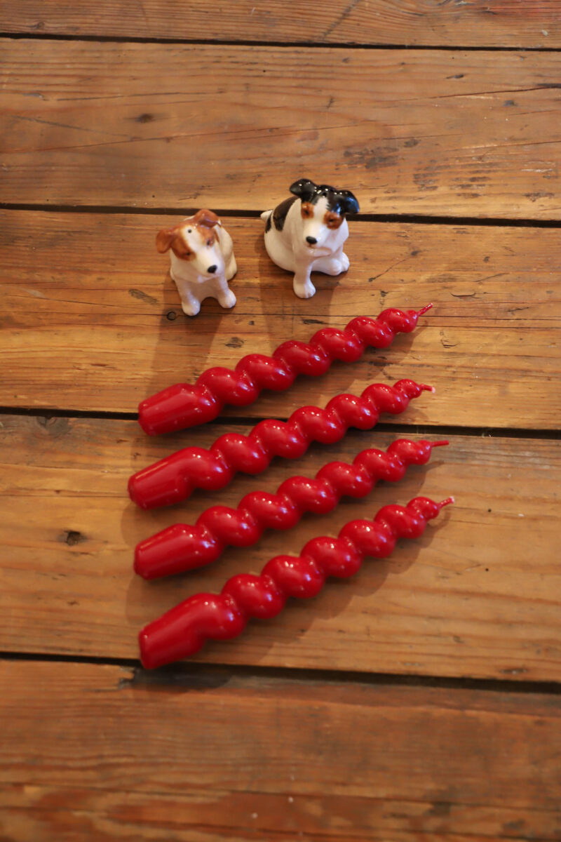 Estuche 4 velas espiral Cherry red