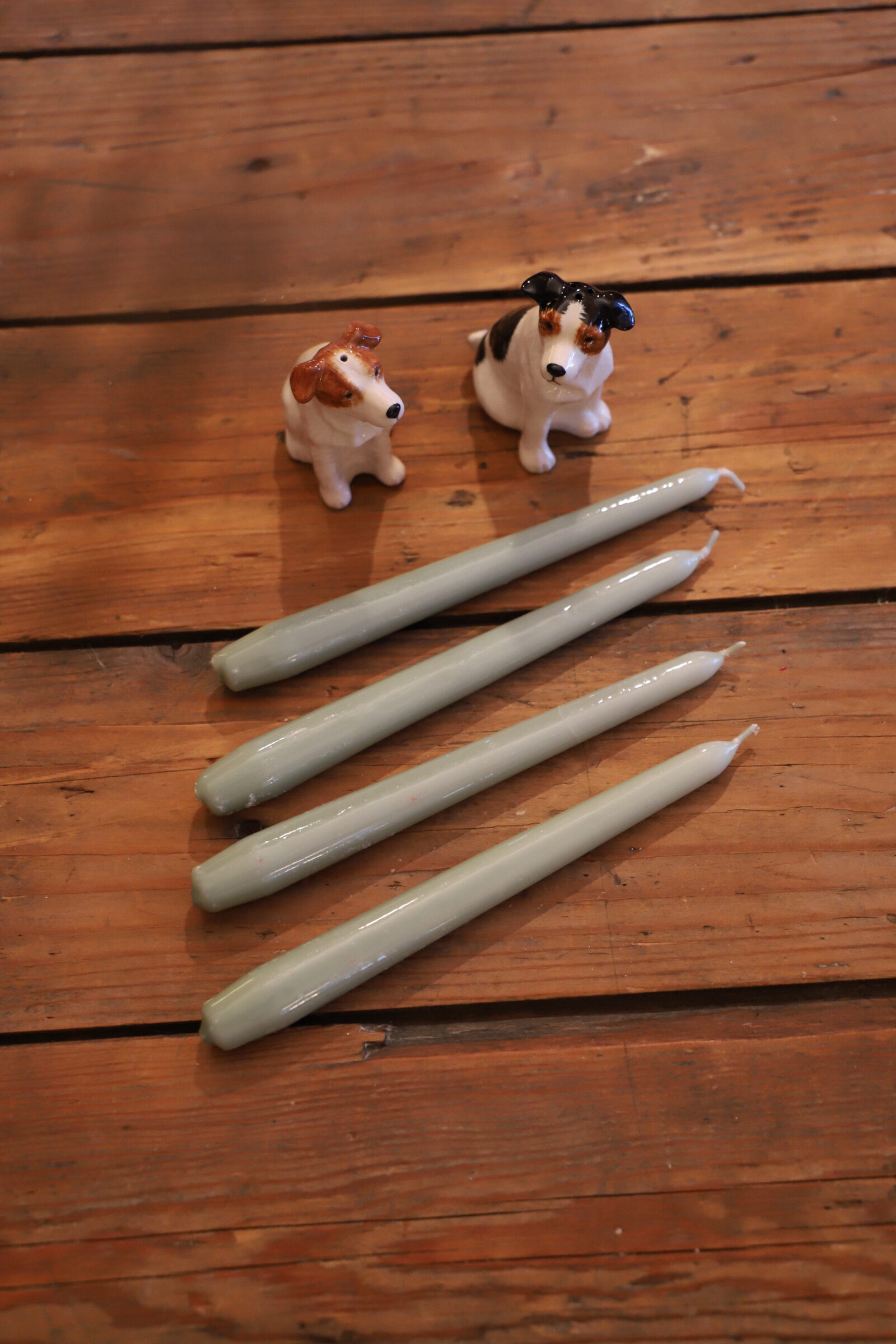 Estuche 4 velas verde claro