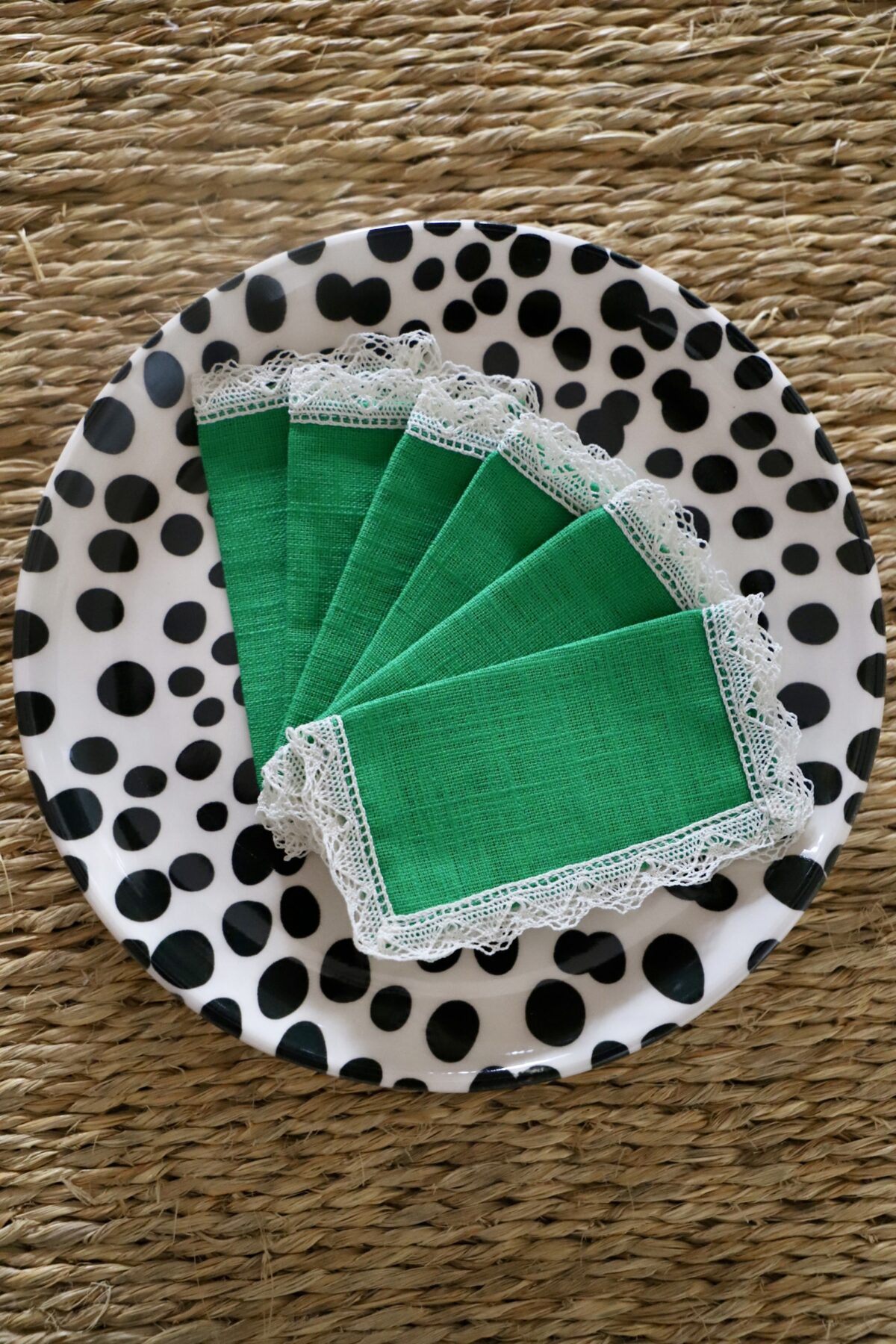 Servilletas de merieda verde esmeralda