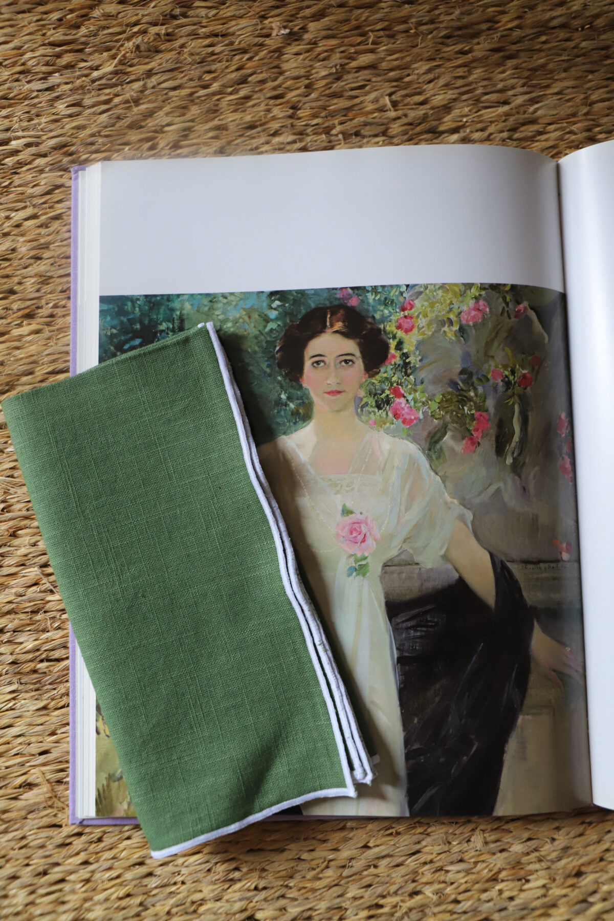 Servilleta grande lino verde leaf