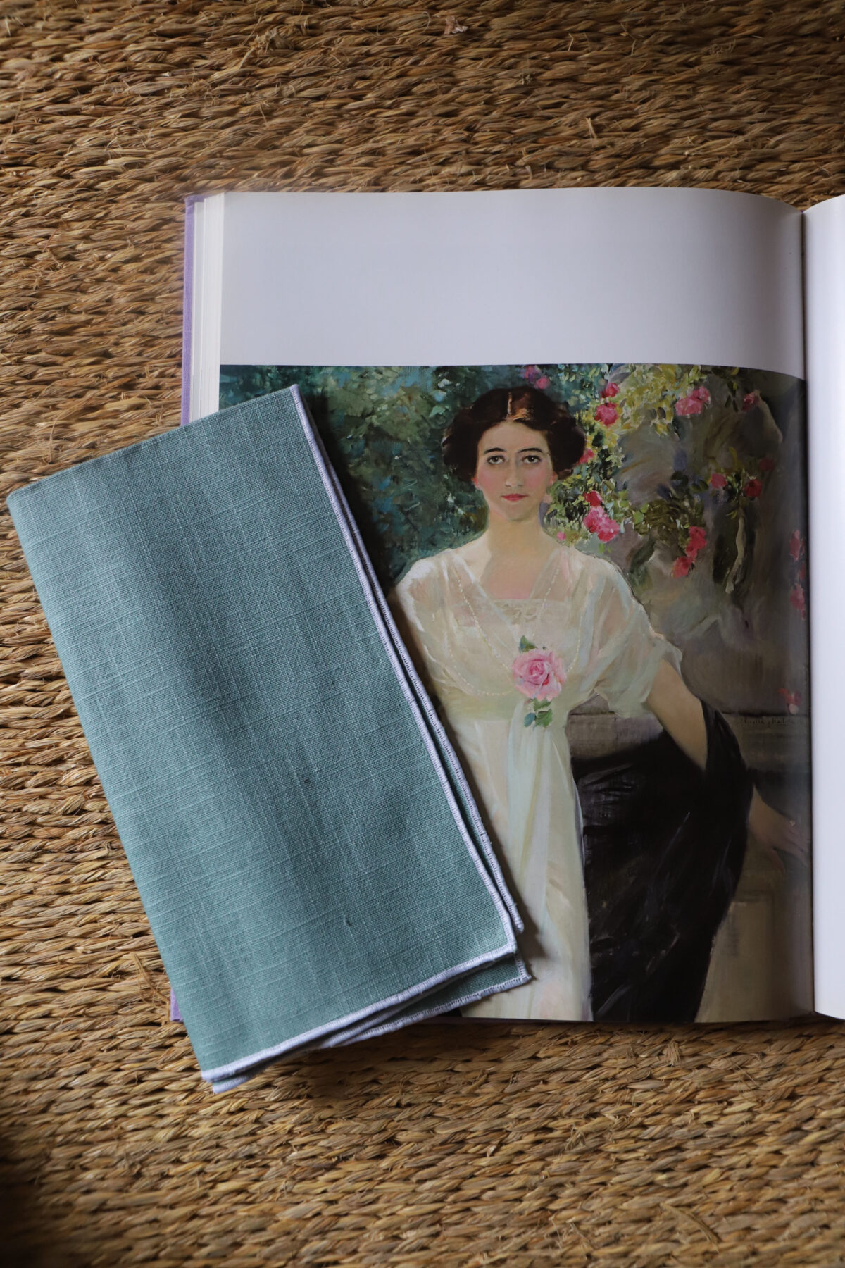 Servilleta grande lino color verde agua