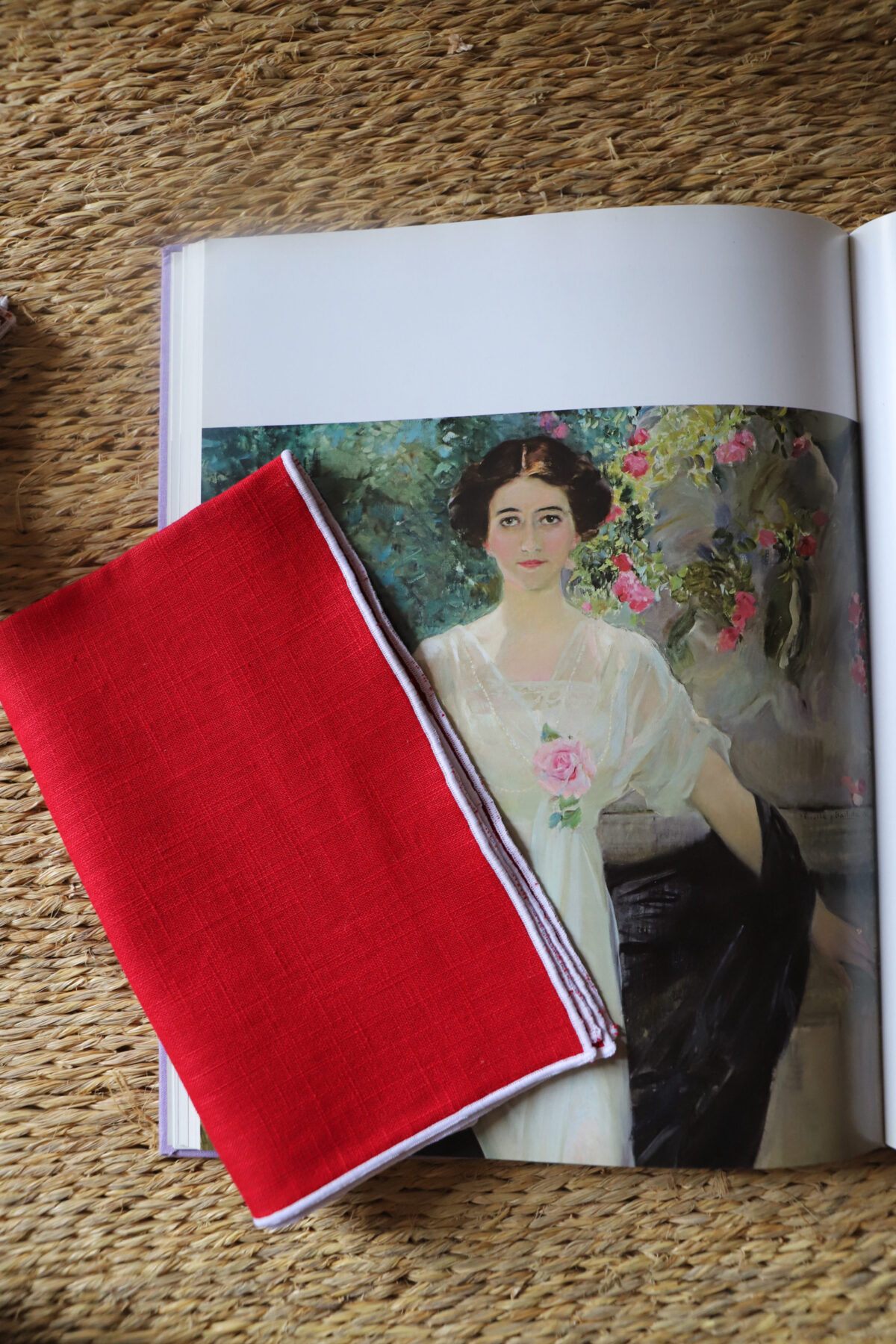 Servilleta grande lino rojo