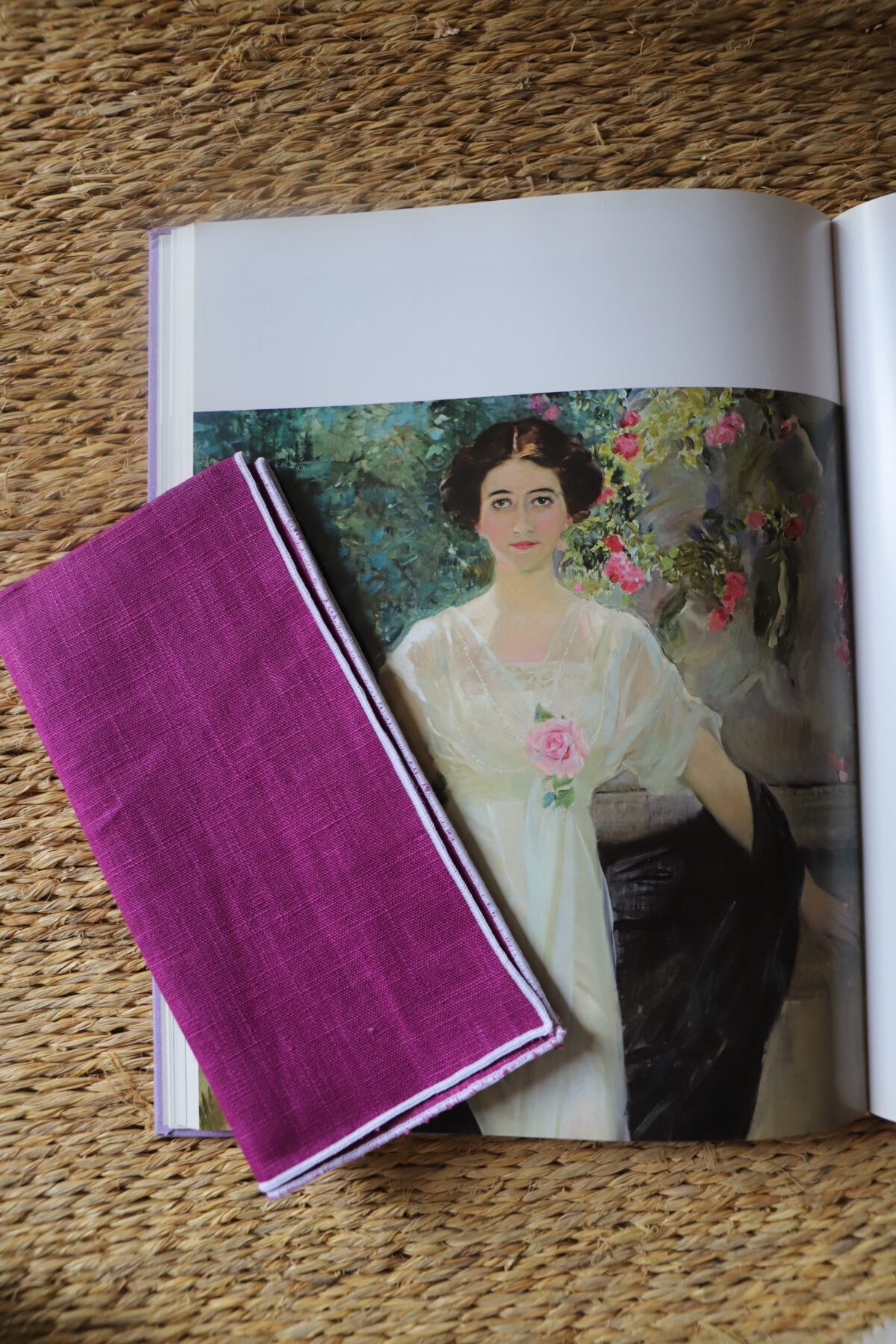 Servilleta grande lino buganvilla