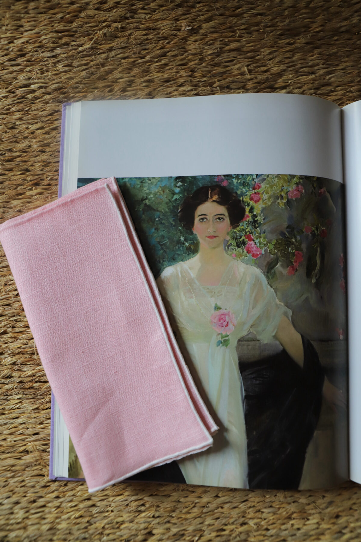 Servilleta grande lino rosa claro