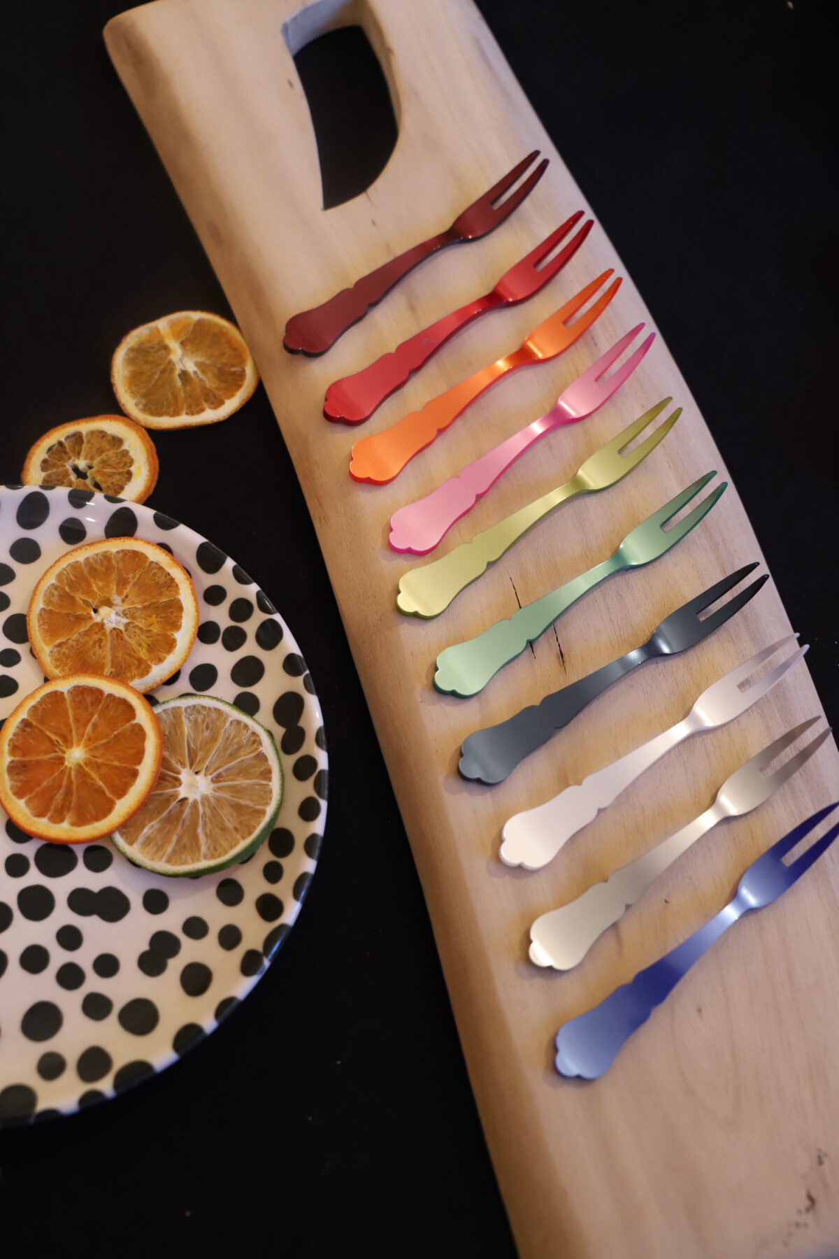 Juego de 10 tenedores de aperitivo multicolor