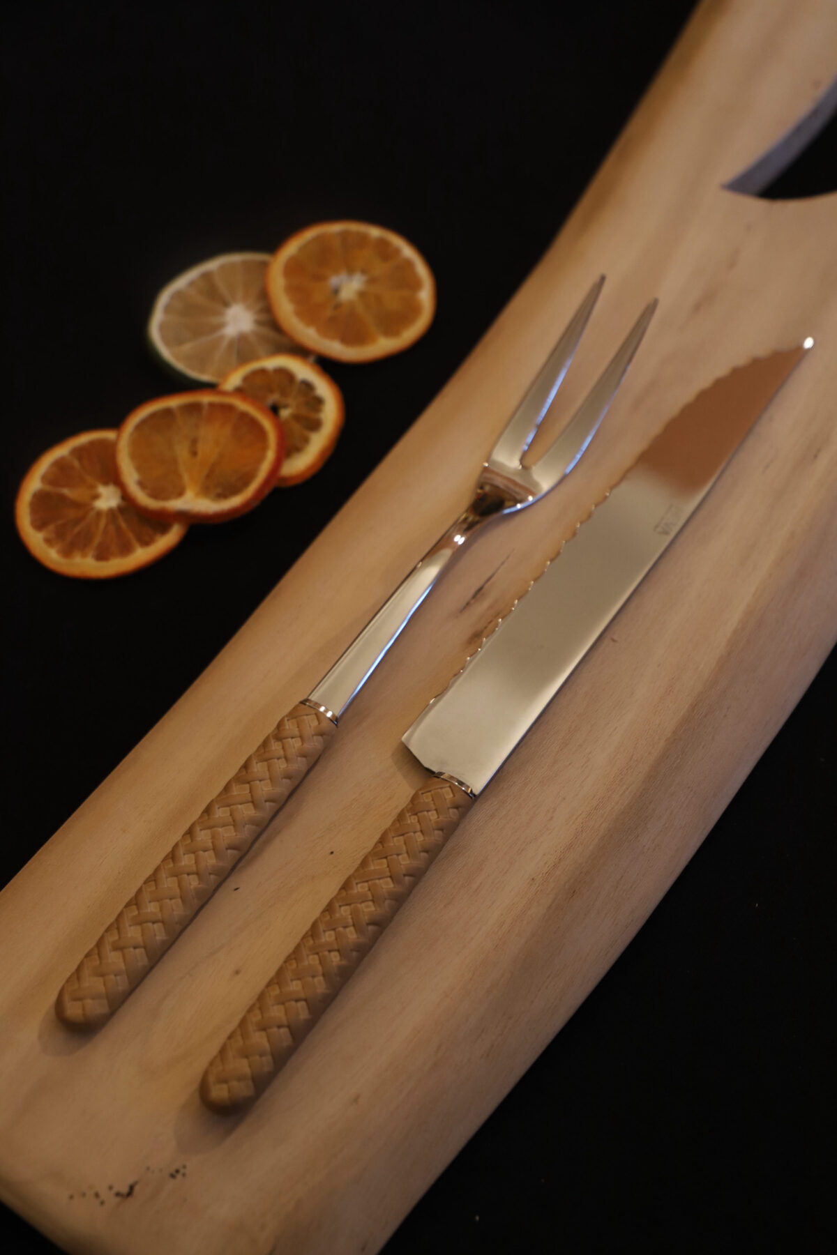 Cuchillo y Tenedor Trinchar beige