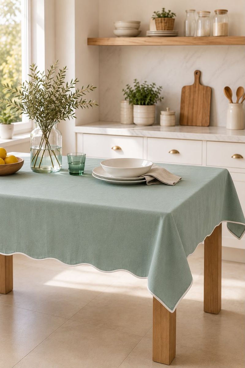 Mantel Resinado Verde Agua