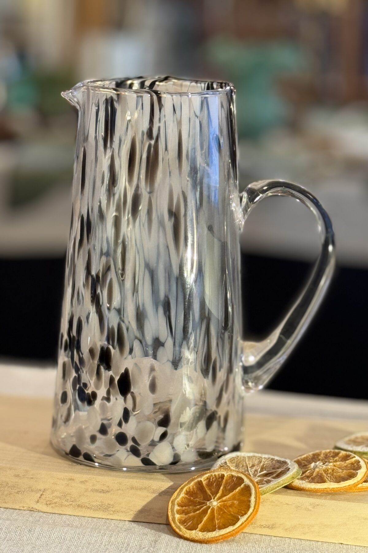 Jarra cristal topos negro