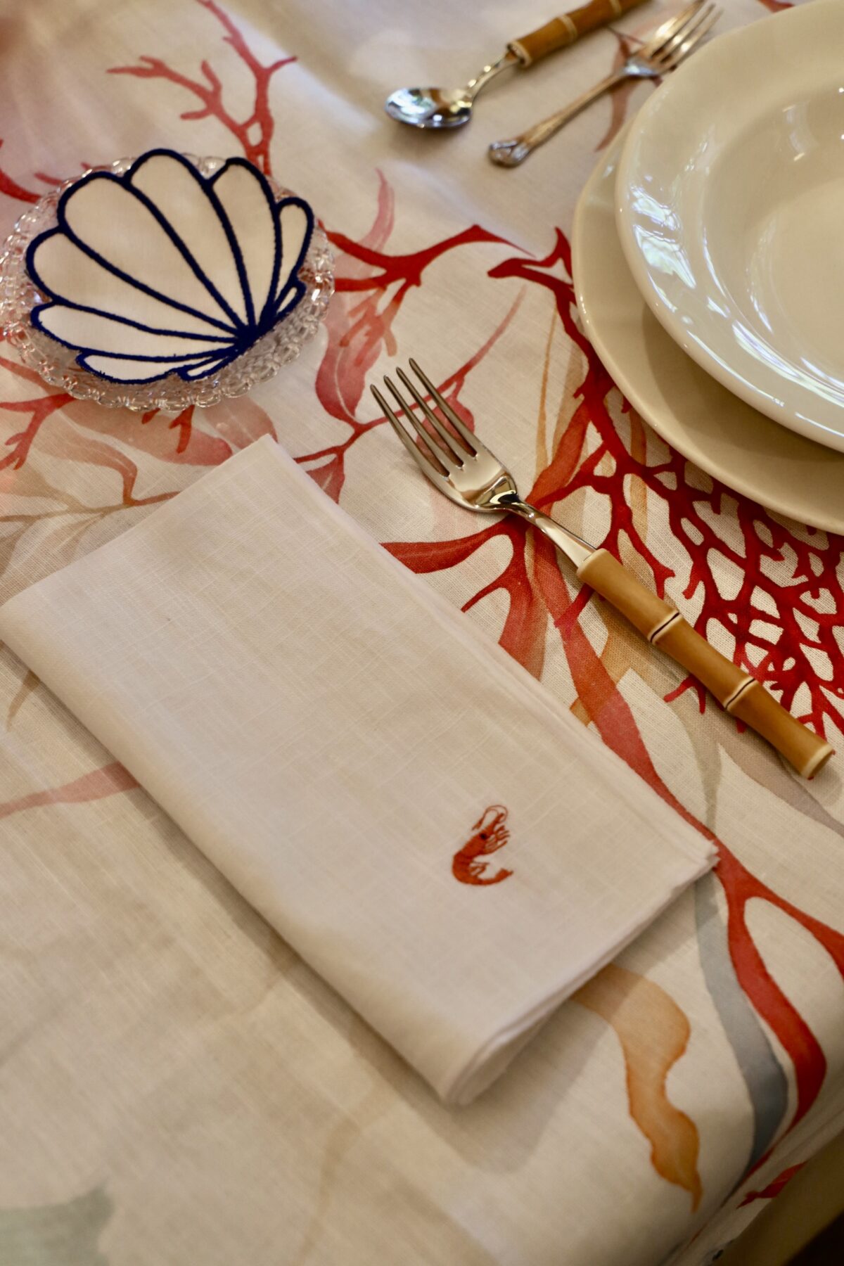Servilleta bordada Langostino