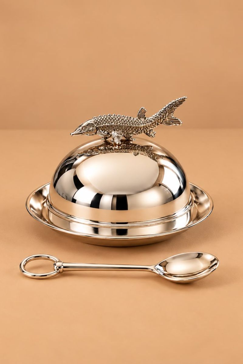 Servicio de caviar con cuchara